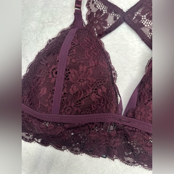Body Frosting Size Large Padded Lined Back Bralette Color Plum - Picture 3 of 9